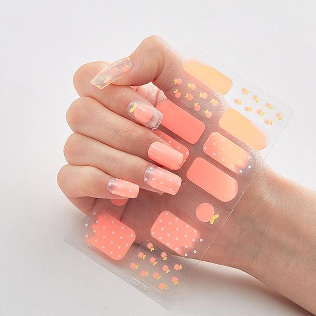 Full Cover Nail Stickers Designer Nail Decals Fashion Five Sorts of Nail Stickers Nail Sticker set Nail Decoration Nail Strips 3D Nail Art Stickers Decal Slider Template Diy Nail Tool Decorations Nail Art Design Self Adhesive Luxury Designer Nail Sticker