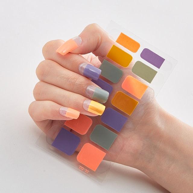Full Cover Nail Stickers Designer Nail Decals Fashion Five Sorts of Nail Stickers Nail Sticker set Nail Decoration Nail Strips 3D Nail Art Stickers Decal Slider Template Diy Nail Tool Decorations Nail Art Design Self Adhesive Luxury Designer Nail Sticker