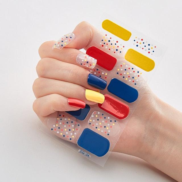 Full Cover Nail Stickers Designer Nail Decals Fashion Five Sorts of Nail Stickers Nail Sticker set Nail Decoration Nail Strips 3D Nail Art Stickers Decal Slider Template Diy Nail Tool Decorations Nail Art Design Self Adhesive Luxury Designer Nail Sticker