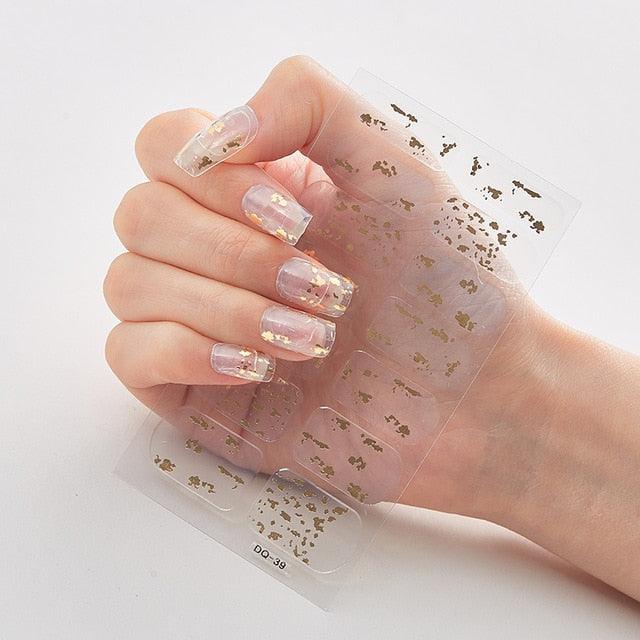 Full Cover Nail Stickers Designer Nail Decals Fashion Five Sorts of Nail Stickers Nail Sticker set Nail Decoration Nail Strips 3D Nail Art Stickers Decal Slider Template Diy Nail Tool Decorations Nail Art Design Self Adhesive Luxury Designer Nail Sticker