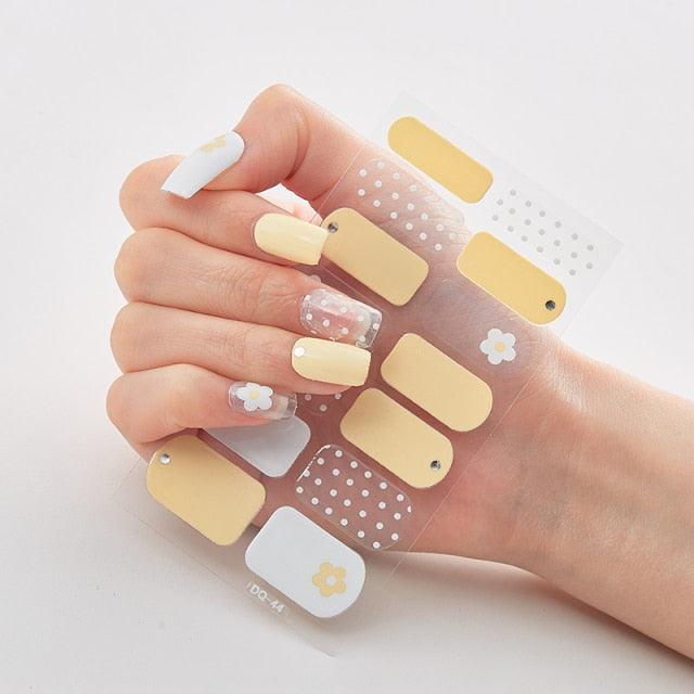 Full Cover Nail Stickers Designer Nail Decals Fashion Five Sorts of Nail Stickers Nail Sticker set Nail Decoration Nail Strips 3D Nail Art Stickers Decal Slider Template Diy Nail Tool Decorations Nail Art Design Self Adhesive Luxury Designer Nail Sticker