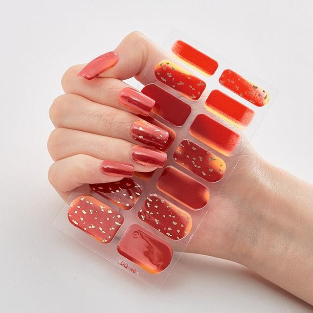 Full Cover Nail Stickers Designer Nail Decals Fashion Five Sorts of Nail Stickers Nail Sticker set Nail Decoration Nail Strips 3D Nail Art Stickers Decal Slider Template Diy Nail Tool Decorations Nail Art Design Self Adhesive Luxury Designer Nail Sticker