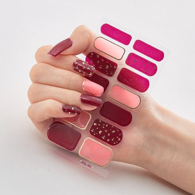 Full Cover Nail Stickers Designer Nail Decals Fashion Five Sorts of Nail Stickers Nail Sticker set Nail Decoration Nail Strips 3D Nail Art Stickers Decal Slider Template Diy Nail Tool Decorations Nail Art Design Self Adhesive Luxury Designer Nail Sticker