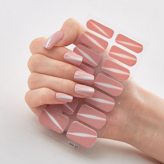Full Cover Nail Stickers Designer Nail Decals Fashion Five Sorts of Nail Stickers Nail Sticker set Nail Decoration Nail Strips 3D Nail Art Stickers Decal Slider Template Diy Nail Tool Decorations Nail Art Design Self Adhesive Luxury Designer Nail Sticker