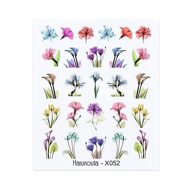 Embossed Nails Sticker 3D Flower Leaves Slider Water Transfer Nail Decals for Nail Art Transfer Sticker 3D Wave Design Decoration for Women Girls Art Stickers Decal Decoration Metallic Curve Strip Line Nail Decor