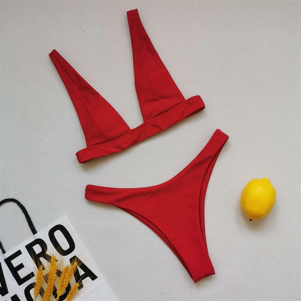 Summer Bikini Stylish Swimwear Women Halter Push Up Bikini Women's Neck Triangle Bikini Set Leopard Print Two Piece Swimsuits Set Swimsuit Female Lemon Print Bandage Bathing Suit