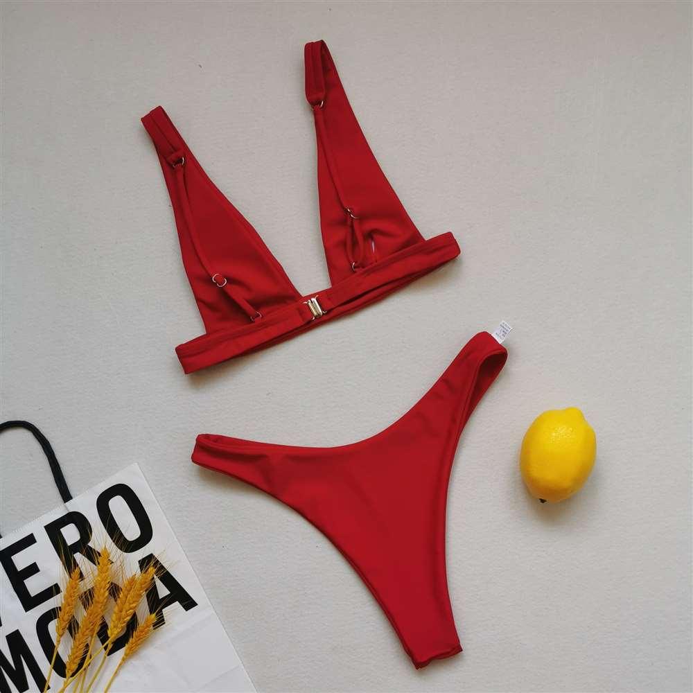 Summer Bikini Stylish Swimwear Women Halter Push Up Bikini Women's Neck Triangle Bikini Set Leopard Print Two Piece Swimsuits Set Swimsuit Female Lemon Print Bandage Bathing Suit