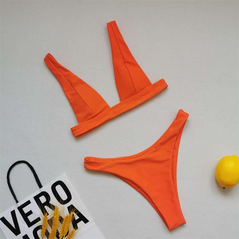 Summer Bikini Stylish Swimwear Women Halter Push Up Bikini Women's Neck Triangle Bikini Set Leopard Print Two Piece Swimsuits Set Swimsuit Female Lemon Print Bandage Bathing Suit