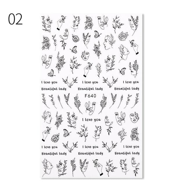 Alphabet Love Shaped Pattern 3D Nail Stickers Slider Valentine Day Decals Foil For Love Nail Art Decoration Pop Art Nail Stickers Sexy Girl Designs Comics Water Transfer Decals Manicure Lips Nail Art Decorations Slider Nail Art Stickers