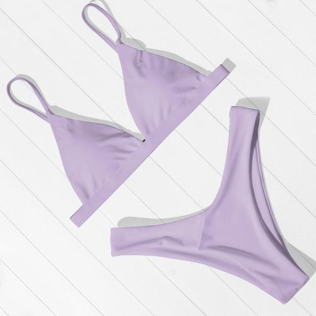 Bikini Swimwear Women Swimsuit Push Up Micro Bikinis Set Swimming Bathing Suit Beachwear Summer Thong Bottom Two Piece Bikini Double Shoulder Straps Cute Swimsuit Triangle Bathing Bikini