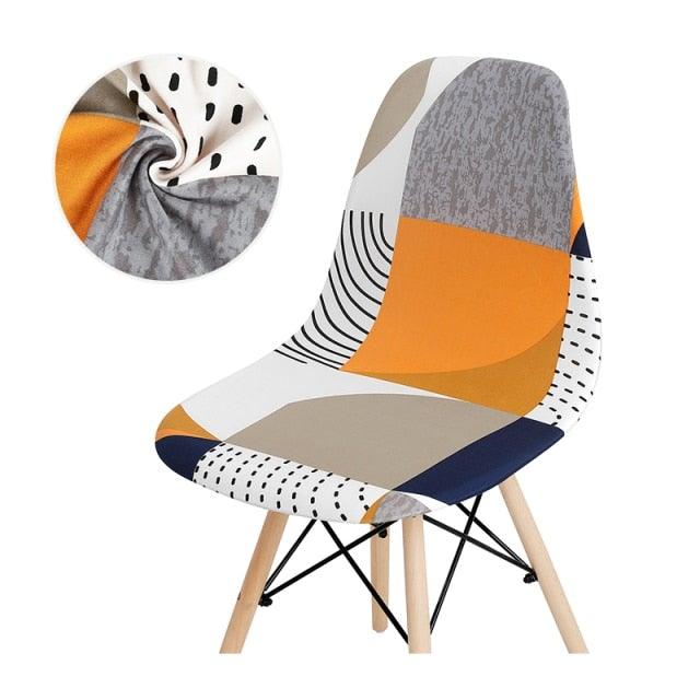 Avangarde Style Printed Seat Cover For Shell Chair Armless Shell Chair Cover Banquet Home Slipcover Elastic Removable Stretch High Back For Sofa Armchairs