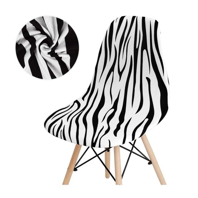 Avangarde Style Printed Seat Cover For Shell Chair Armless Shell Chair Cover Banquet Home Slipcover Elastic Removable Stretch High Back For Sofa Armchairs