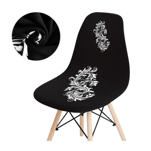 Avangarde Style Printed Seat Cover For Shell Chair Armless Shell Chair Cover Banquet Home Slipcover Elastic Removable Stretch High Back For Sofa Armchairs