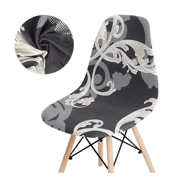 Avangarde Style Printed Seat Cover For Shell Chair Armless Shell Chair Cover Banquet Home Slipcover Elastic Removable Stretch High Back For Sofa Armchairs
