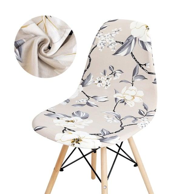 Avangarde Style Printed Seat Cover For Shell Chair Armless Shell Chair Cover Banquet Home Slipcover Elastic Removable Stretch High Back For Sofa Armchairs