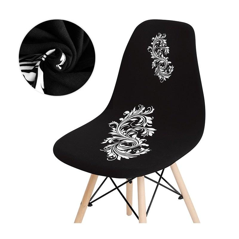 Avangarde Style Printed Seat Cover For Shell Chair Armless Shell Chair Cover Banquet Home Slipcover Elastic Removable Stretch High Back For Sofa Armchairs