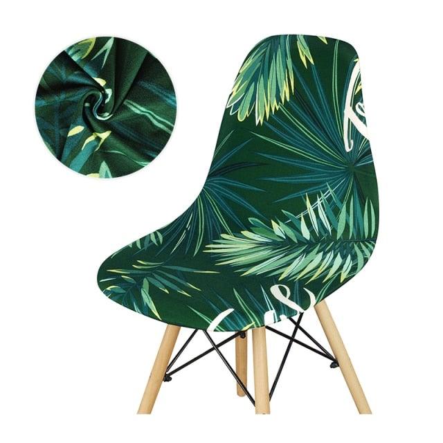 Avangarde Style Printed Seat Cover For Shell Chair Armless Shell Chair Cover Banquet Home Slipcover Elastic Removable Stretch High Back For Sofa Armchairs