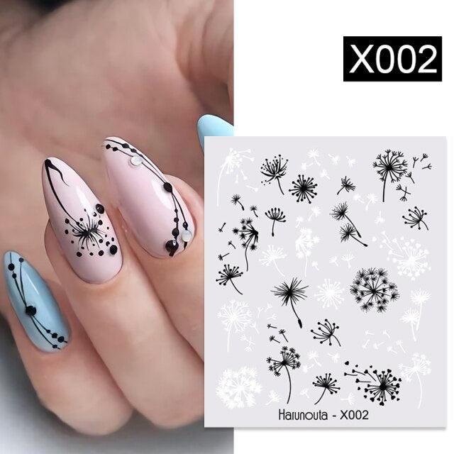 Embossed Nails Sticker 3D Flower Leaves Slider Water Transfer Nail Decals for Nail Art Transfer Sticker 3D Wave Design Decoration for Women Girls Art Stickers Decal Decoration Metallic Curve Strip Line Nail Decor