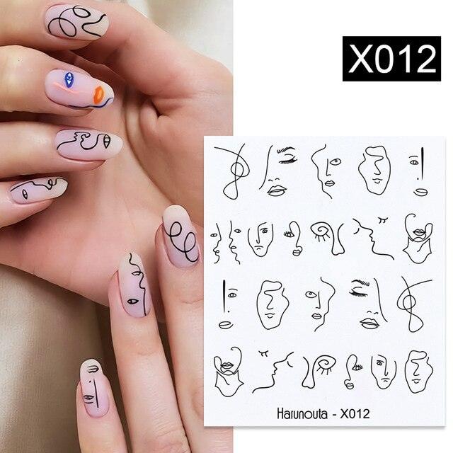 Embossed Nails Sticker 3D Flower Leaves Slider Water Transfer Nail Decals for Nail Art Transfer Sticker 3D Wave Design Decoration for Women Girls Art Stickers Decal Decoration Metallic Curve Strip Line Nail Decor