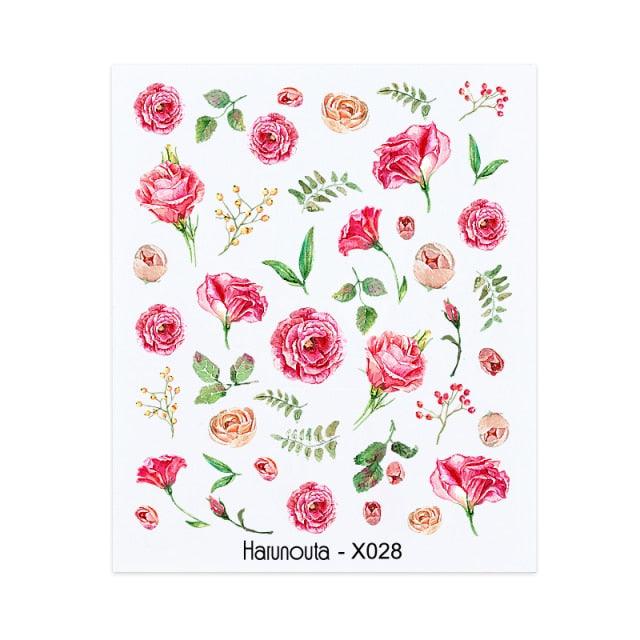 Embossed Nails Sticker 3D Flower Leaves Slider Water Transfer Nail Decals for Nail Art Transfer Sticker 3D Wave Design Decoration for Women Girls Art Stickers Decal Decoration Metallic Curve Strip Line Nail Decor