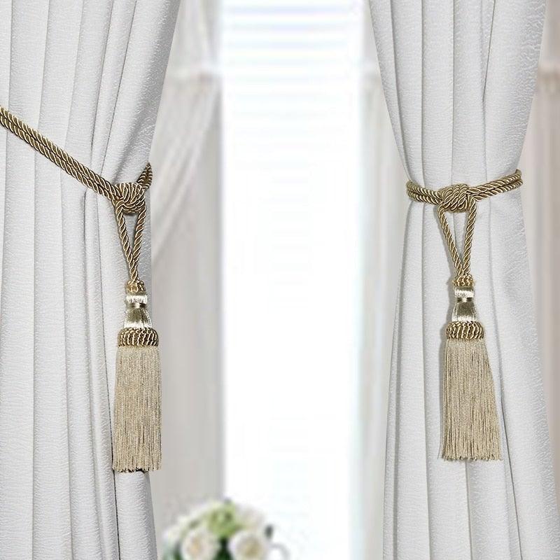 Curtain Tiebacks Tassel Curtain Clips Rope Curtain Tie Backs Holdbacks Decorative Curtain Holder Accessories For Drape Curtain Holdbacks Braided Buckle Home Decorative Window Drapery Ball Tassels Tieback 50cm