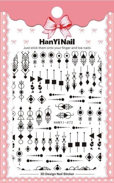 Black White 3D Nail Sticker Decals Cool English Letter Nail Art Decoration Manicure Design Christmas New Year Gift French Nail Art Stickers Decals 8Sheets Nail Art Supplies 3D Self-Adhesive Nail Art Decoration Pattern Nail Accessories Classic Simple