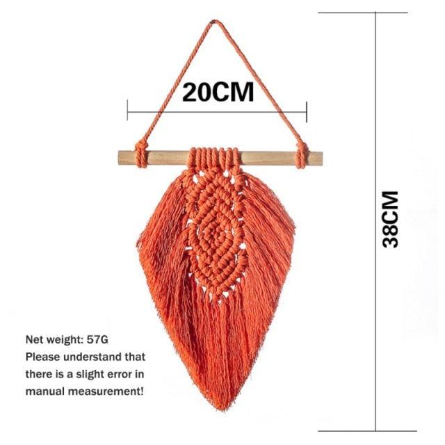 Handmade Wall Art Home Wall Decor Woven Hanging Tapestry Tassel Wind Chimes Wall Hanging Ornaments Hand Macrame Wall For Wall Wedding Living Room Gallery Patio Apartment Yard Decor
