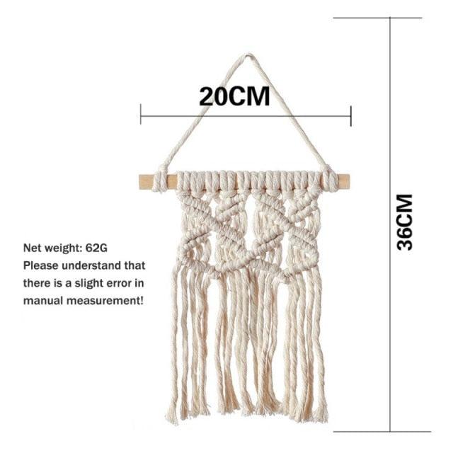Handmade Wall Art Home Wall Decor Woven Hanging Tapestry Tassel Wind Chimes Wall Hanging Ornaments Hand Macrame Wall For Wall Wedding Living Room Gallery Patio Apartment Yard Decor