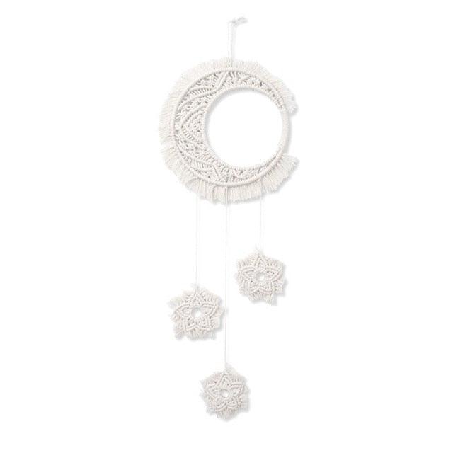 Handmade Wall Art Home Wall Decor Woven Hanging Tapestry Tassel Wind Chimes Wall Hanging Ornaments Hand Macrame Wall For Wall Wedding Living Room Gallery Patio Apartment Yard Decor