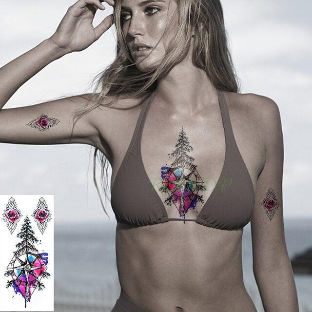 Elegant Waterproof Temporary Butterfly Sticker Tattoo Fake Halloween Party Tattoo For Woman Girls