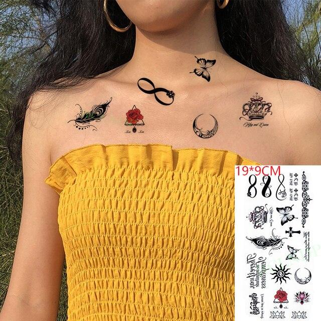 Elegant Waterproof Temporary Butterfly Sticker Tattoo Fake Halloween Party Tattoo For Woman Girls