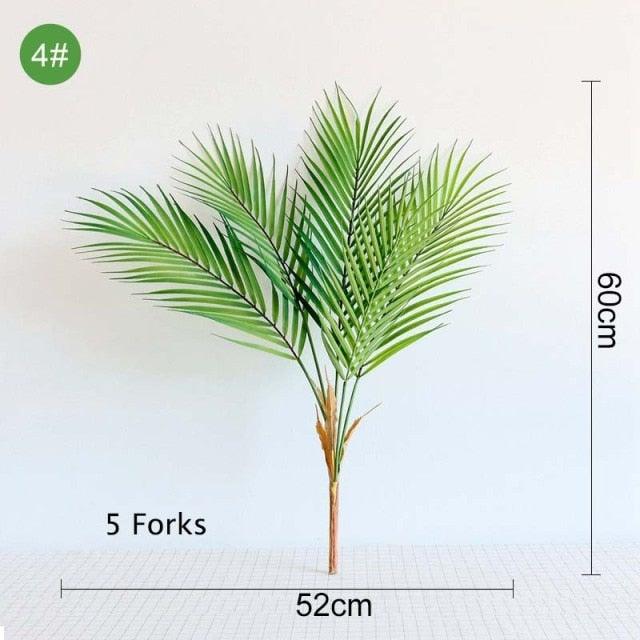 Green Artificial Palm Leaves Plastic Tropical Tree Fake Indoor Outdoor Garden Home Outdoor Decorations