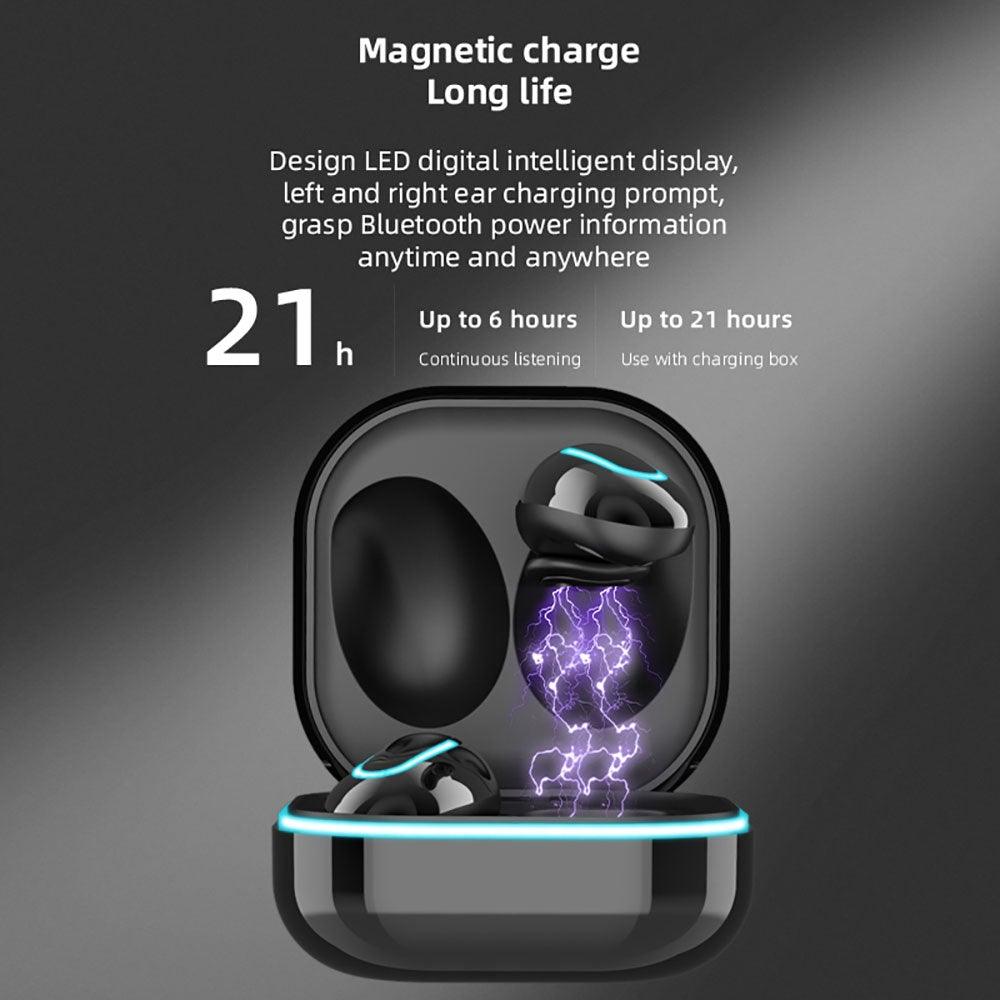 Sports Black Headphones Wireless Wearable Music Player Built-in Memory Sweatproof WaterproofWireless Bluetooth Headphones 5.1 Gaming Headset In Ear HiFi Sports Noise Cancel Earphone For Smartphones LED Display For Sports Running Workout