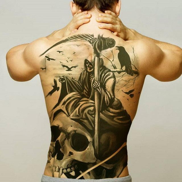 Extra Large Back Temporary Lion Tatoo Sticker Waterproof Black Luxury Big Modern Design For Mens