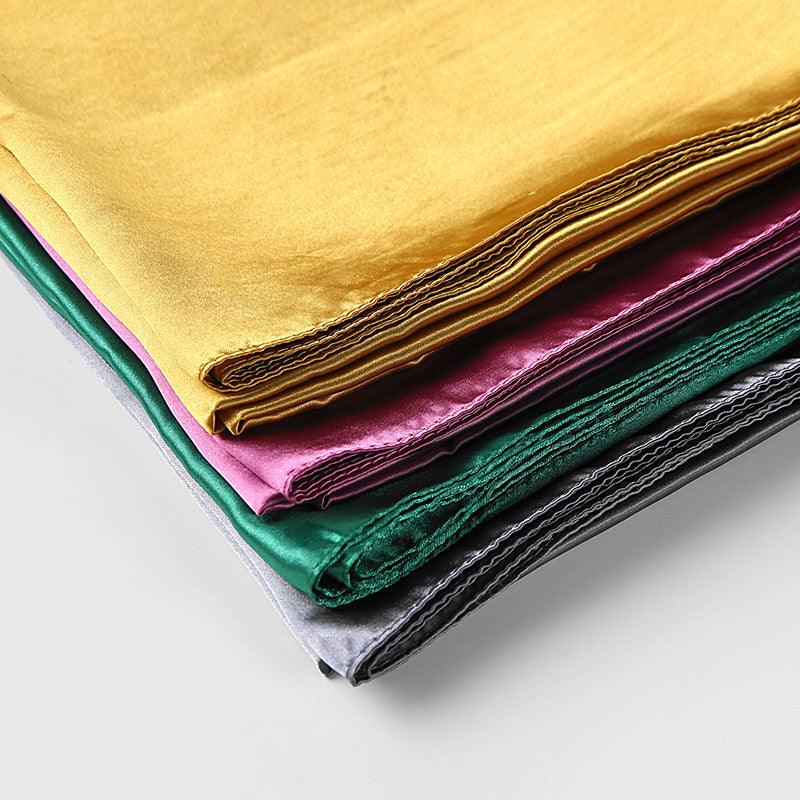 Luxury Long Soft Square Silk Scarves Lightweight Elegant Satin Silk Soft Head Wrap Escharpe Hijab Scarf Muslim Female Silky Shawls Wrap Hair Head Scarves Bandanna For Women 90*90cm