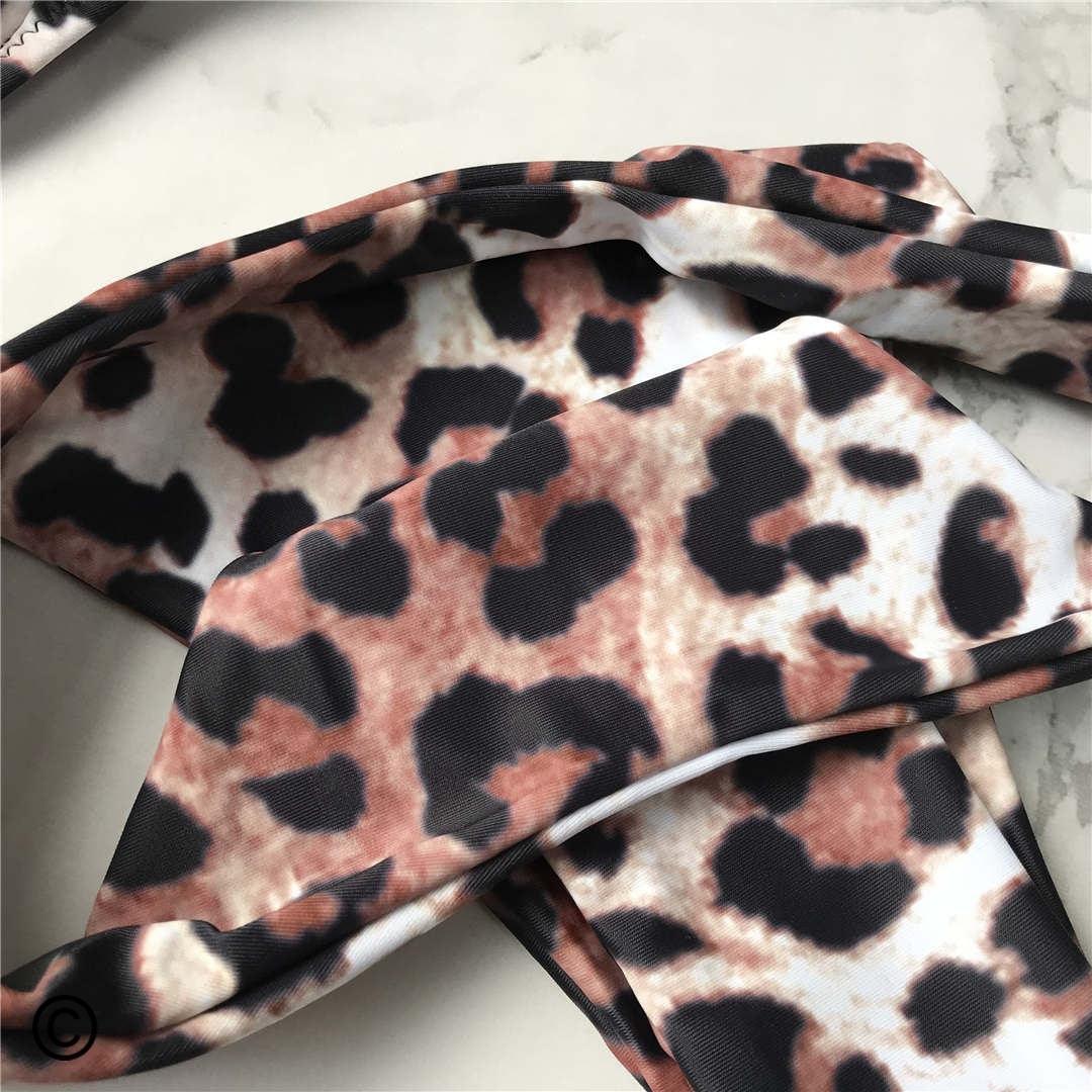 Leopard Bikini Women Swimwear Female Swimsuit Women Two Pieces Scalloped Bikini Set Swimsuits Bathing Suit Two-pieces Bikini Set Bather Bathing Suit