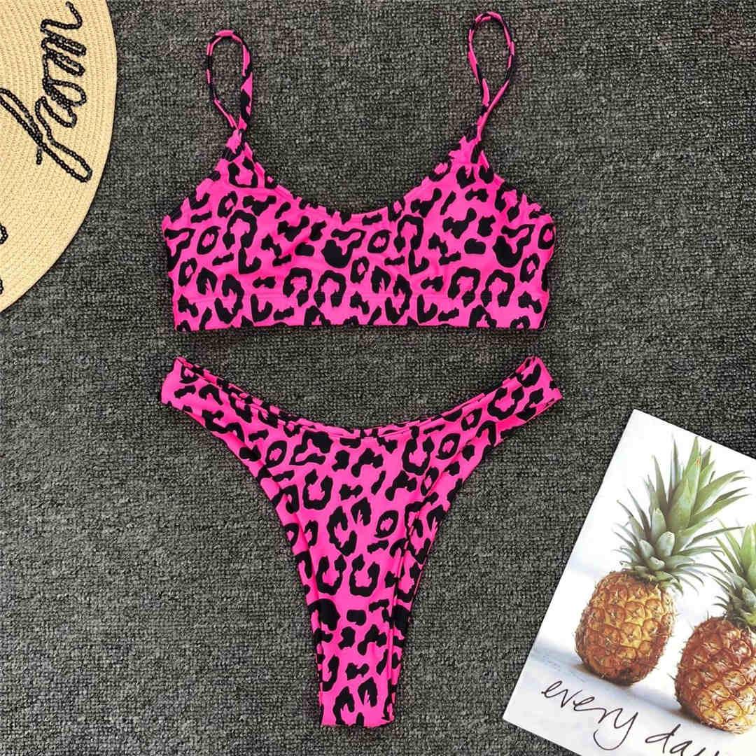 Leopard Bikini Women Swimwear Female Swimsuit Women Two Pieces Scalloped Bikini Set Swimsuits Bathing Suit Two-pieces Bikini Set Bather Bathing Suit