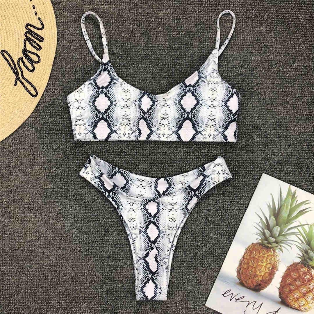 Leopard Bikini Women Swimwear Female Swimsuit Women Two Pieces Scalloped Bikini Set Swimsuits Bathing Suit Two-pieces Bikini Set Bather Bathing Suit