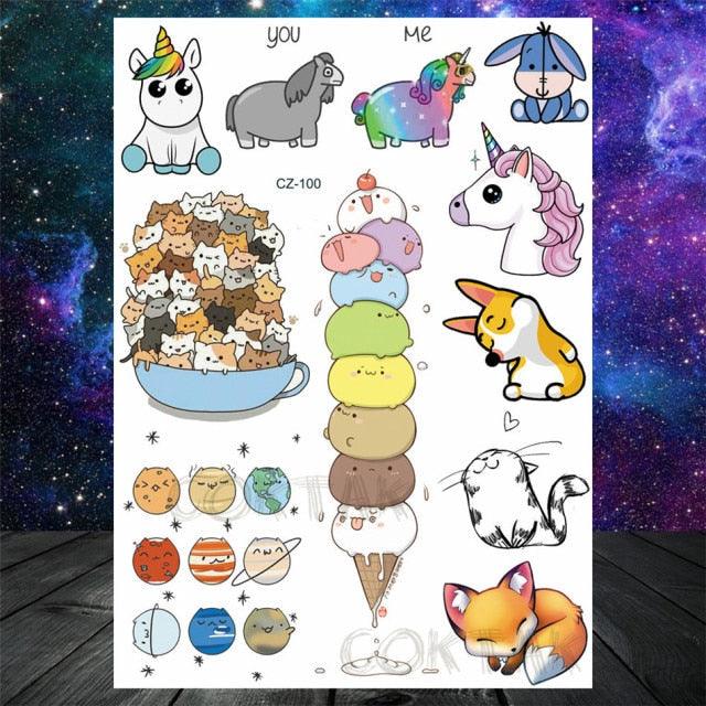 Realistic Black Temporary Small Big Tattoos Space Planets Animals Tatoos Waterproof Face Hands Tattoos For Girls Mens