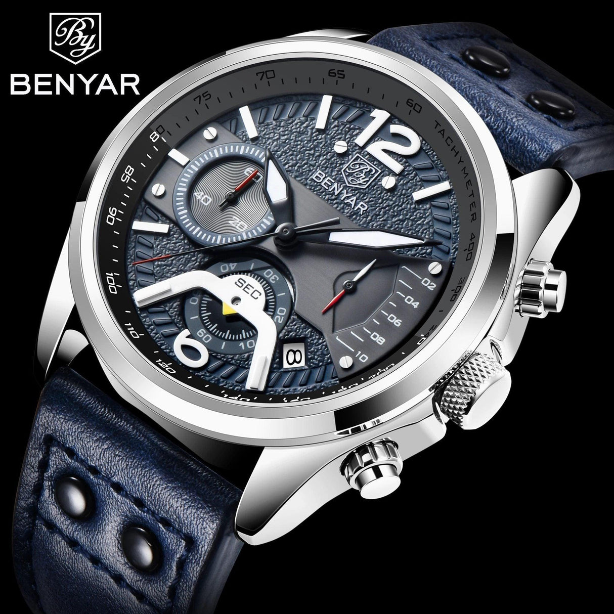 New Men Watch Top Sport Design Waterproof Men Quartz Military Wristwatch Leather Strap Analog Men Watch