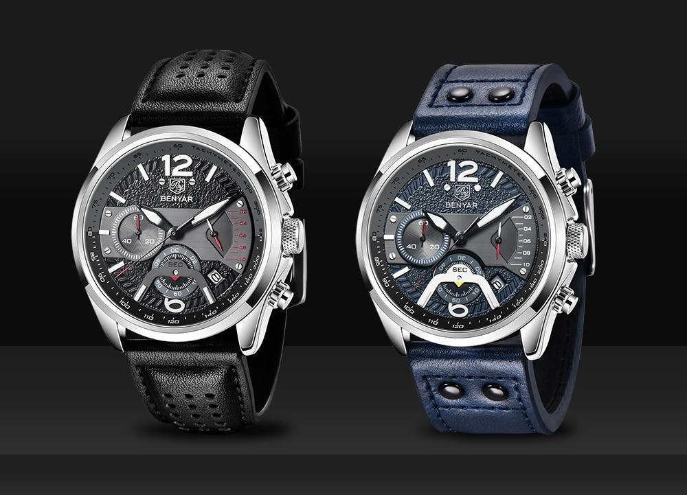 New Men Watch Top Sport Design Waterproof Men Quartz Military Wristwatch Leather Strap Analog Men Watch