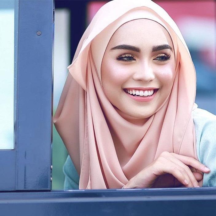 Winter Fashion Long Solid Color Soft Muslim Bubble Chiffon Hijab Scarf Shawls Hijab Elegant Scarf Wrap Lightweight Islamic Head Wear Escharpe Shawls Headband Wraps Lightweight Head Scarves Ladies Hijabs For Women