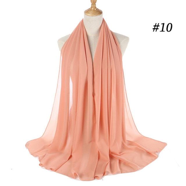Winter Fashion Long Solid Color Soft Muslim Bubble Chiffon Hijab Scarf Shawls Hijab Elegant Scarf Wrap Lightweight Islamic Head Wear Escharpe Shawls Headband Wraps Lightweight Head Scarves Ladies Hijabs For Women