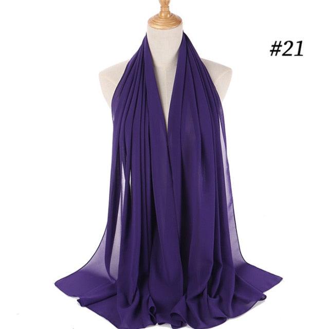 Winter Fashion Long Solid Color Soft Muslim Bubble Chiffon Hijab Scarf Shawls Hijab Elegant Scarf Wrap Lightweight Islamic Head Wear Escharpe Shawls Headband Wraps Lightweight Head Scarves Ladies Hijabs For Women