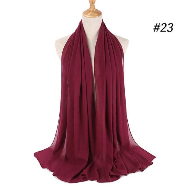 Winter Fashion Long Solid Color Soft Muslim Bubble Chiffon Hijab Scarf Shawls Hijab Elegant Scarf Wrap Lightweight Islamic Head Wear Escharpe Shawls Headband Wraps Lightweight Head Scarves Ladies Hijabs For Women