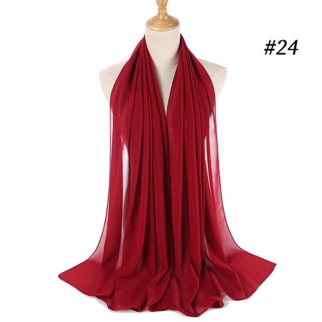 Winter Fashion Long Solid Color Soft Muslim Bubble Chiffon Hijab Scarf Shawls Hijab Elegant Scarf Wrap Lightweight Islamic Head Wear Escharpe Shawls Headband Wraps Lightweight Head Scarves Ladies Hijabs For Women