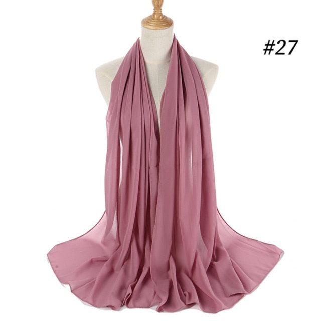 Winter Fashion Long Solid Color Soft Muslim Bubble Chiffon Hijab Scarf Shawls Hijab Elegant Scarf Wrap Lightweight Islamic Head Wear Escharpe Shawls Headband Wraps Lightweight Head Scarves Ladies Hijabs For Women