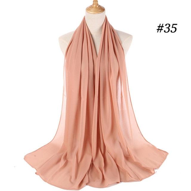 Winter Fashion Long Solid Color Soft Muslim Bubble Chiffon Hijab Scarf Shawls Hijab Elegant Scarf Wrap Lightweight Islamic Head Wear Escharpe Shawls Headband Wraps Lightweight Head Scarves Ladies Hijabs For Women