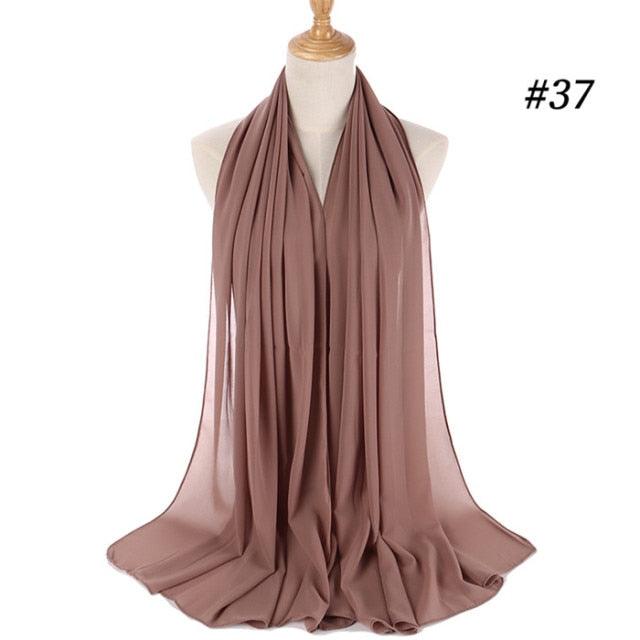 Winter Fashion Long Solid Color Soft Muslim Bubble Chiffon Hijab Scarf Shawls Hijab Elegant Scarf Wrap Lightweight Islamic Head Wear Escharpe Shawls Headband Wraps Lightweight Head Scarves Ladies Hijabs For Women