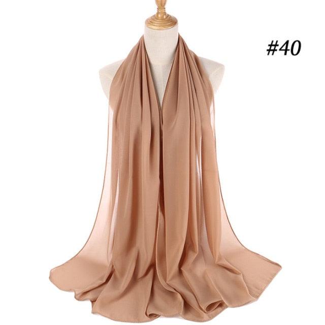 Winter Fashion Long Solid Color Soft Muslim Bubble Chiffon Hijab Scarf Shawls Hijab Elegant Scarf Wrap Lightweight Islamic Head Wear Escharpe Shawls Headband Wraps Lightweight Head Scarves Ladies Hijabs For Women